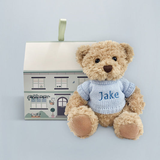 Personalised Bertie Bear, Blue