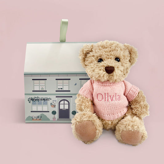 Personalised Bertie Bear, Pink