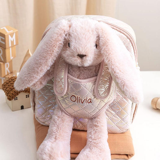 Moonkie Hug & Go™ Duo –  Bunny Backpack & Unicorn Plush